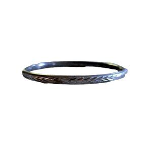 Marathon Sterling Art Nouveau Silver 925 Etched Bangle Bracelet Slide Clasp